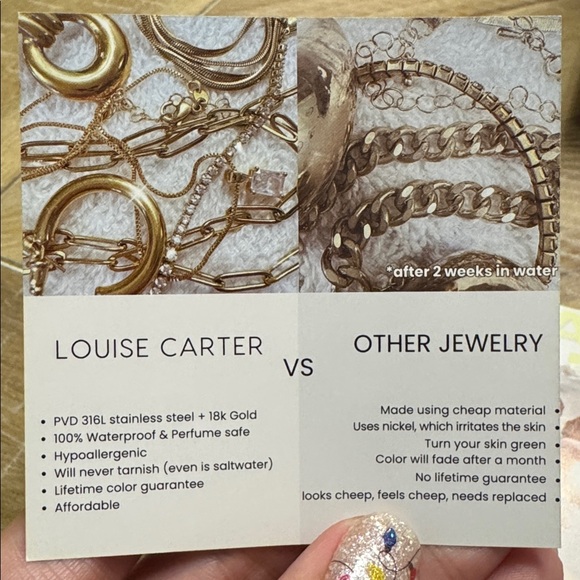 Louise Carter Gold Tennis Bracelet 100% waterproof Jewelry - Picture 6 of 7